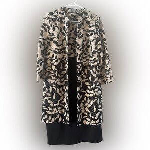 NWT Danny And Nicole Black/Tan Floral Print Dress & Cardigan Set Size 8